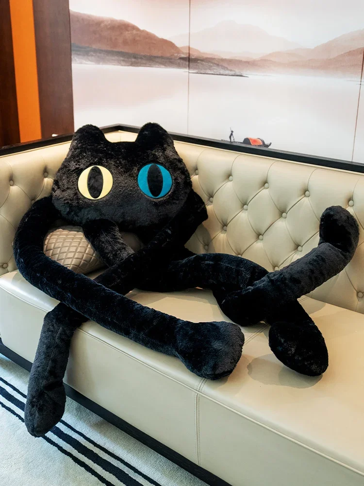 

Langbeinige schwarze Katze Puppe Wurf kissen Mädchen übergroße Puppe Riesen Plüsch Spielzeug Kissen Wohnkultur Katze Kissen