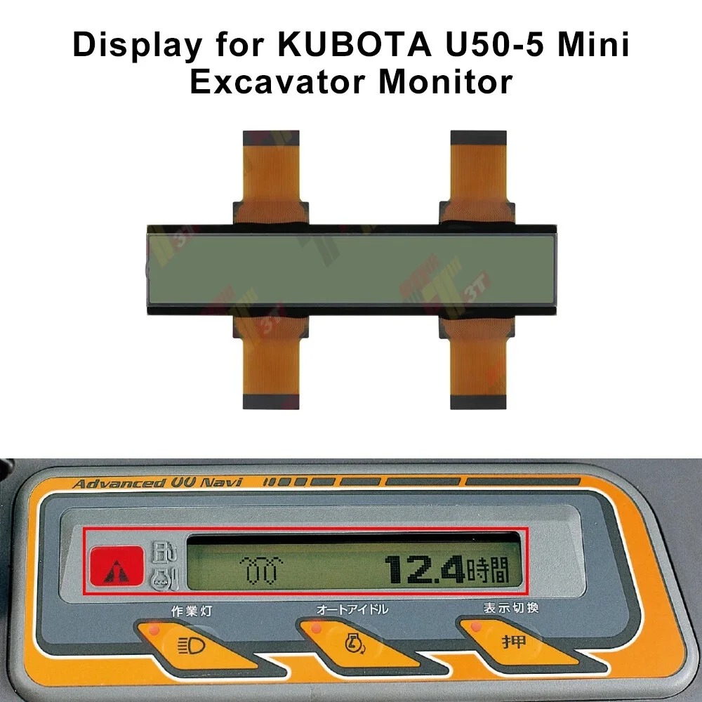 LCD Display for KUBOTA KX61-3 KX91-3 U50-5 Mini Excavator Monitor+Panel Sticker
