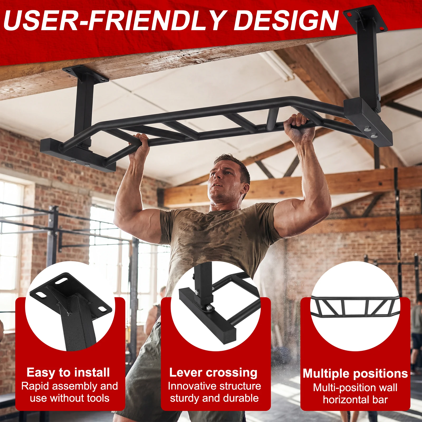 47 Inch Ceiling Mount Pull Up - огляд і ціна Home Gym Upper Body Workout