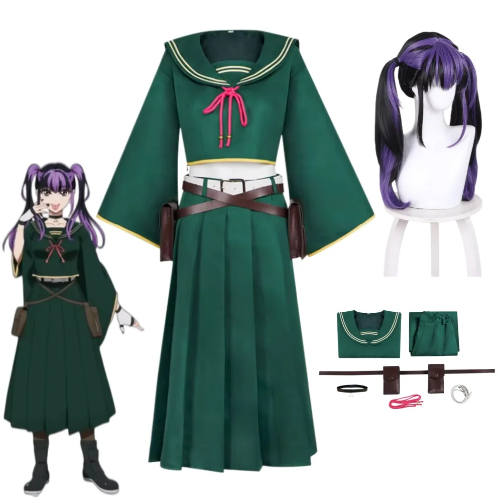 

Anime Dead Account Kiyomi Urusugawa Cosplay Costume Kiyomi Urusugaw Long Skirt Wig Suits Women Anime Role Playing Costumes