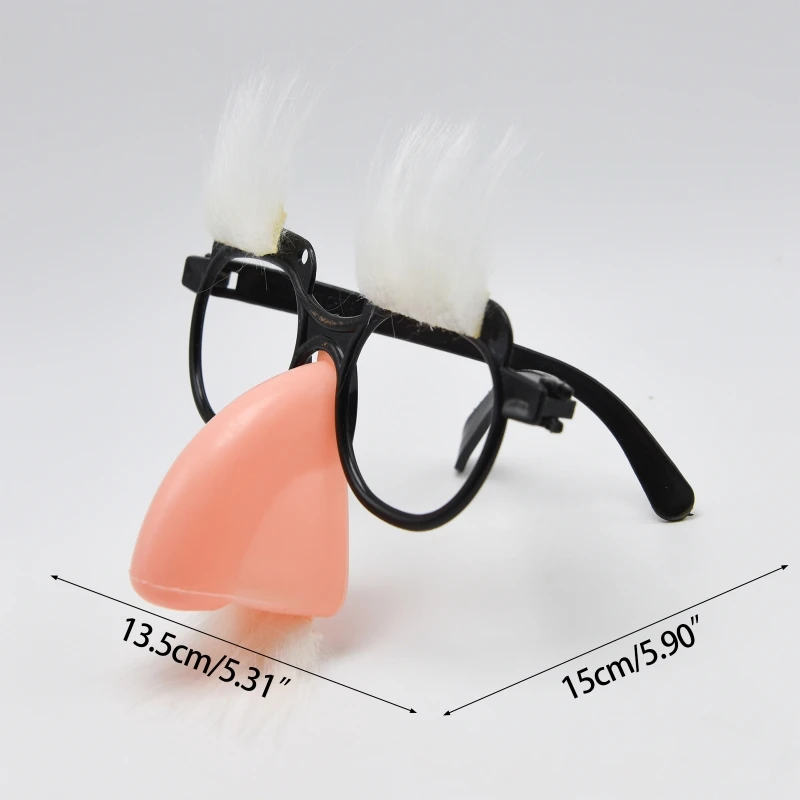 Adults Kids Party Prank Props Eyeglasses Stage Show Cosplay Costumes Accessories Big Nose White Eyebrow Mustache Novelty Toys