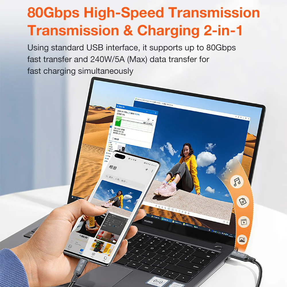 16K 80Gbps 썬더볼트 5/4 USB 5 케이블  - Diy Electronics Wire 리뷰 및 가격