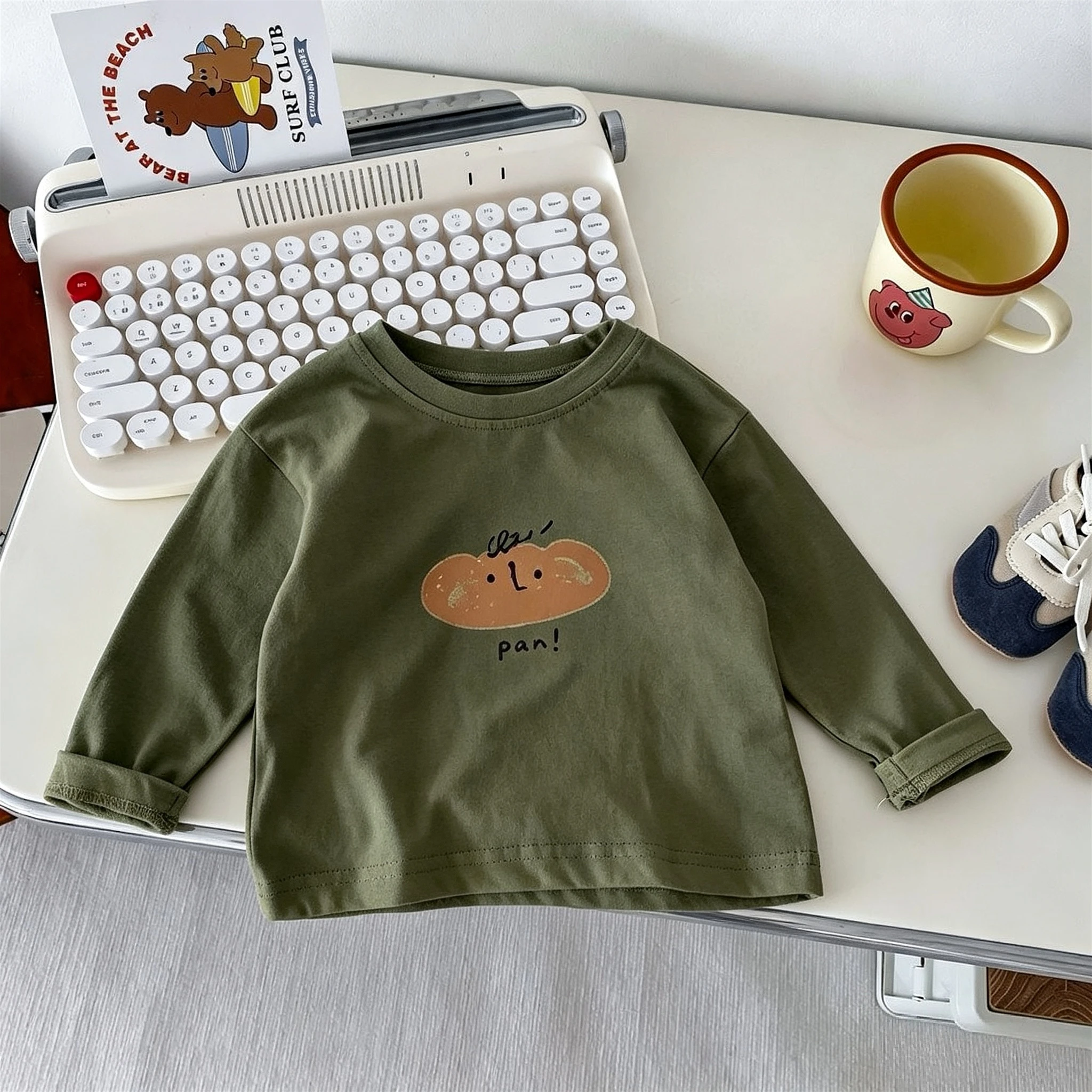Children's Wear Korean Style Fashion Long Sleeve T-shirt Tops Simple Versatile Casual Crewneck Base Shirt Blouse Kids Clothing