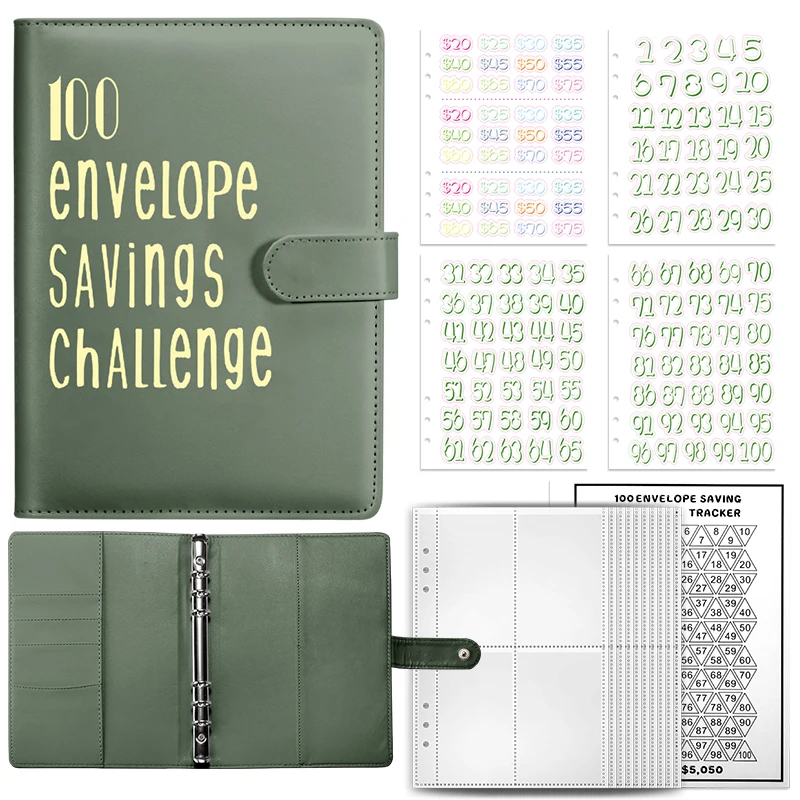 100 Envelope Cash Savings Challenge, Saving Challenge Envelop Book, Budget Envelope Financial Assistant, B5 Size Cash Binder