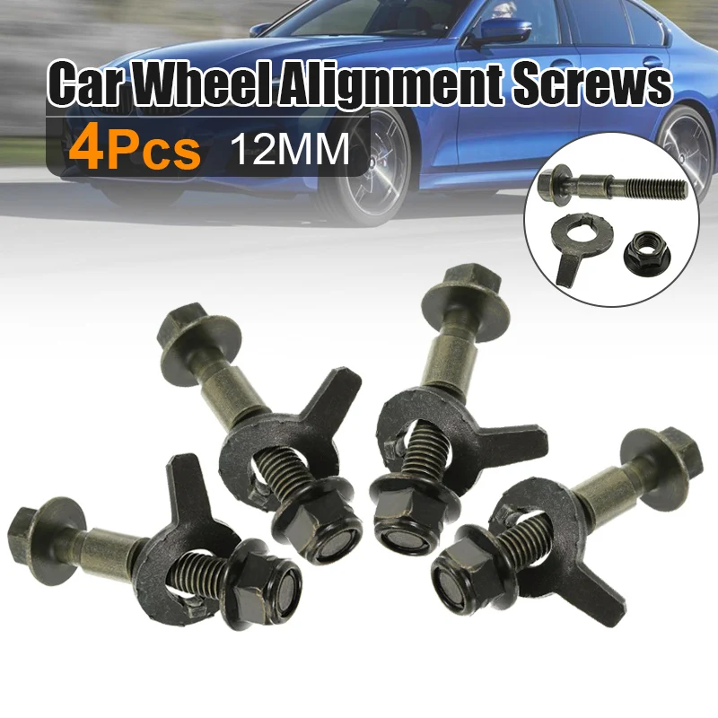 

4Pcs Auto Wheel Alignment Camber Bolt 10.9 Level 12mm Car Positioning Arc Screws Eccentric Screws Auto Nuts Tools