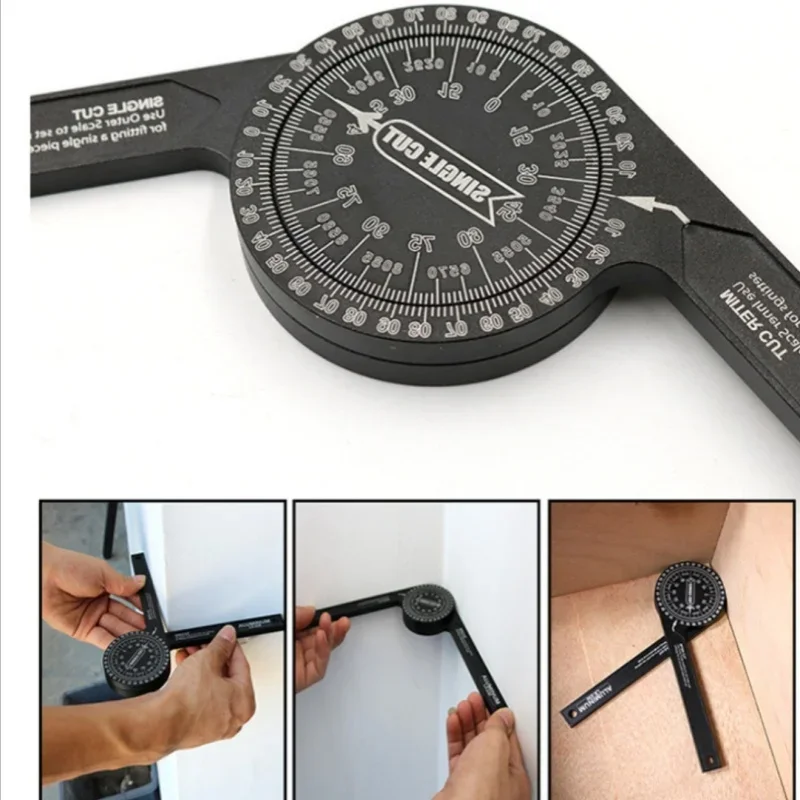 For Table Saw Baseboard Cutting Corner Angle Measurement 360° Miter Saw Protractor Angle Finder Tool Woodworking Angle Gauge