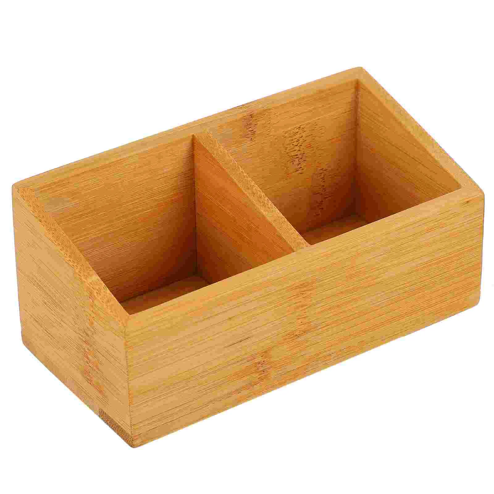 Storage Box Sugar Bag Holder Tea Organizer Case Coffee Portable Multi-functional Wooden Grid Hotel Creative