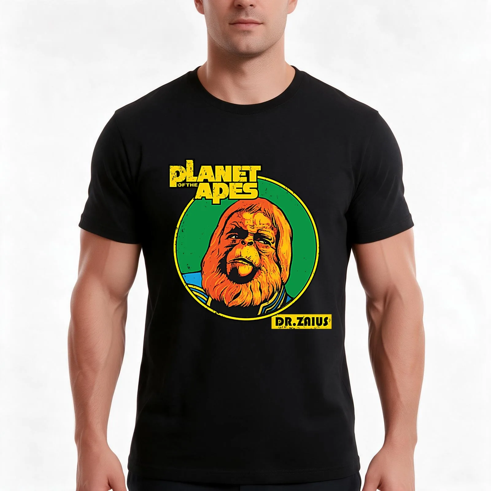 Dr. Zaius Iron-On Repro T-Shirt, Summer Casual Cotton Tee, Oversized Streetwear Tops, Vintage Graphic Print, Unisex Men Women