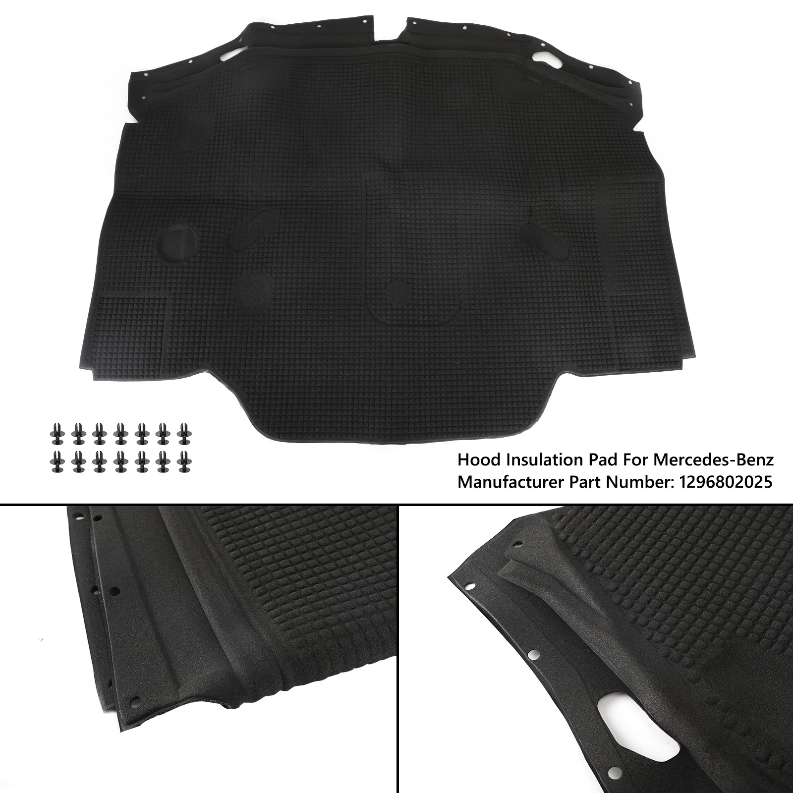 Hood Insulation Pad 1296802025 for Mercedes-Benz 300SL 500S R129 SL500 SL600