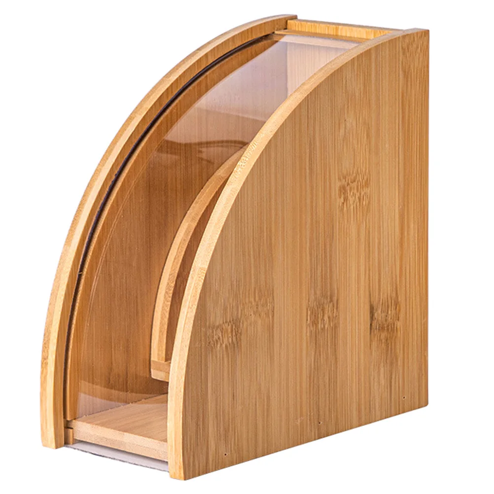 

Coffee Filter Paper Organizer Natural Wood Grain Large Capacity Smooth Edge Countertop Storage Rack For Home Office Bar