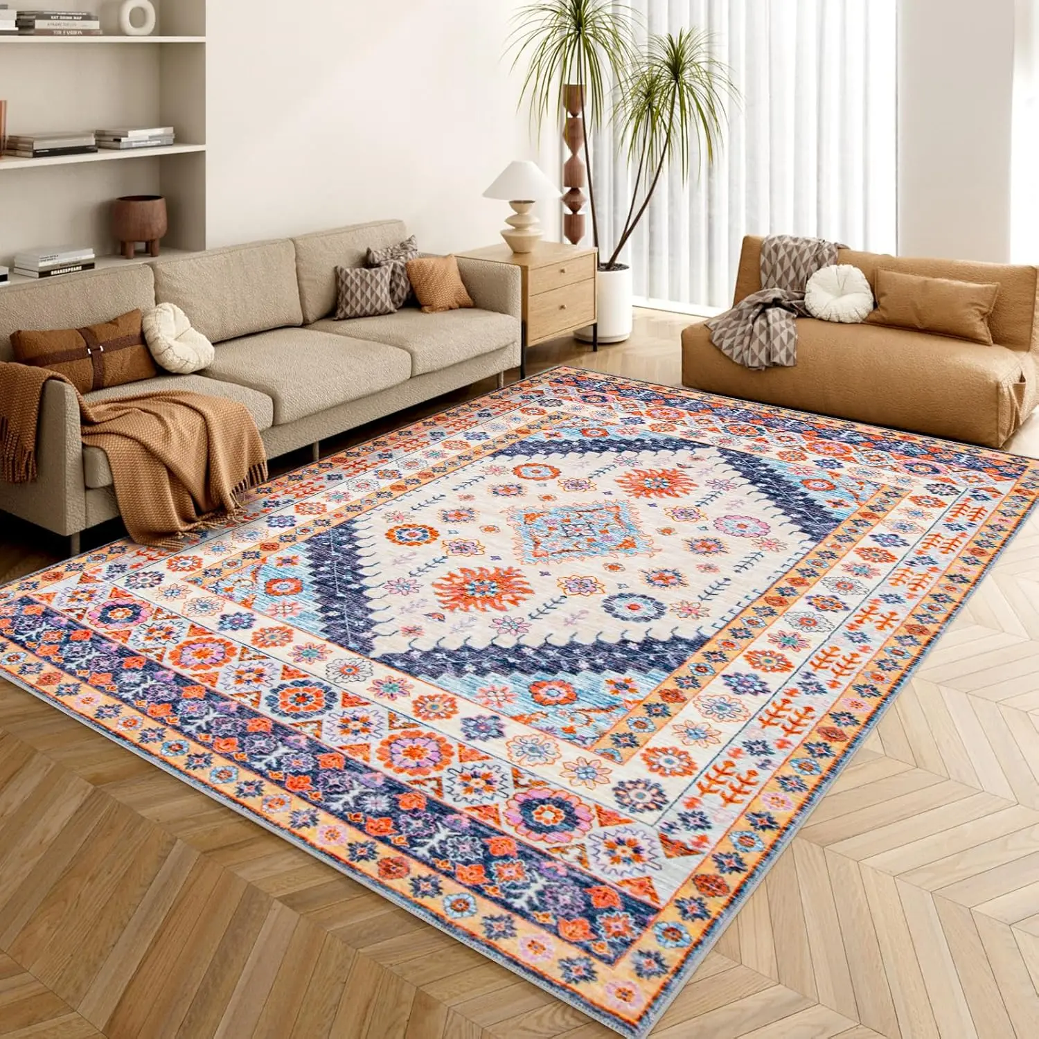 

VIKAMA Italian Fresh Floral Carpets, Living Room Sofa Blankets, Corridors, Balconies, Bedrooms, Bed Mats For Home Decoration