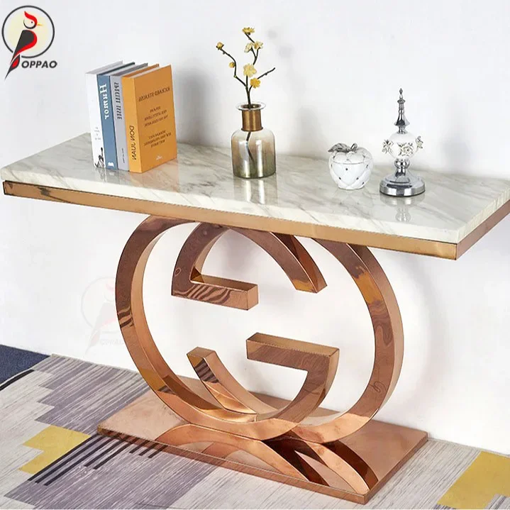 Light luxury wall decoration table simple desk end view villa Xuan Guan Tai
