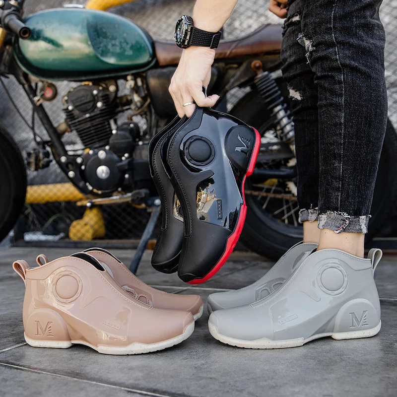 

Short Tube Men's Waterproof Non-slip Motorcycle Bicycle Riding Short Boots Protective Boots Outdoor Travel Cycling Shoes 39-44