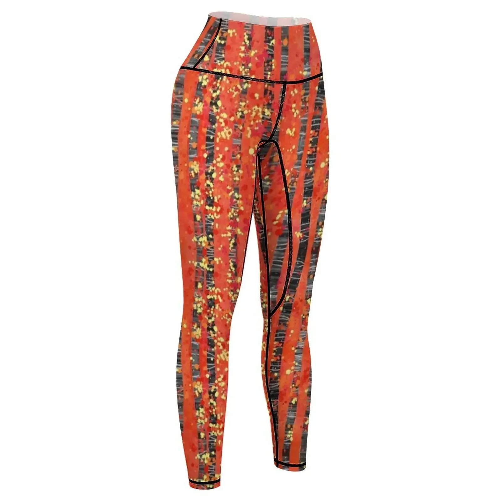 البتولا - الخريف الغابات مجردة المناظر الطبيعية طماق تجريب الملابس للسراويل طماق المرأة