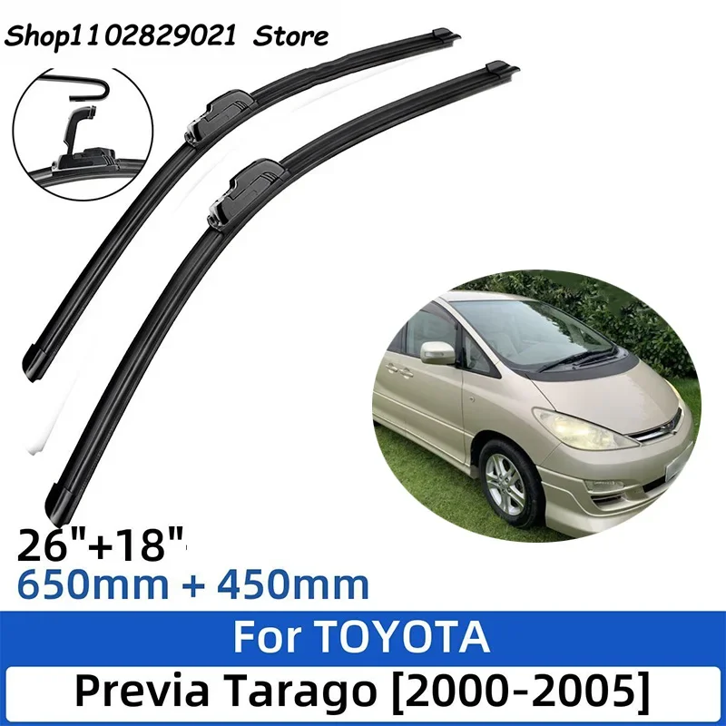 

2PCS for TOYOTA Previa Tarago Estima 2000-2005 26"+18" Front Rear Wiper Blades Windshield Windscreen Window Cutter