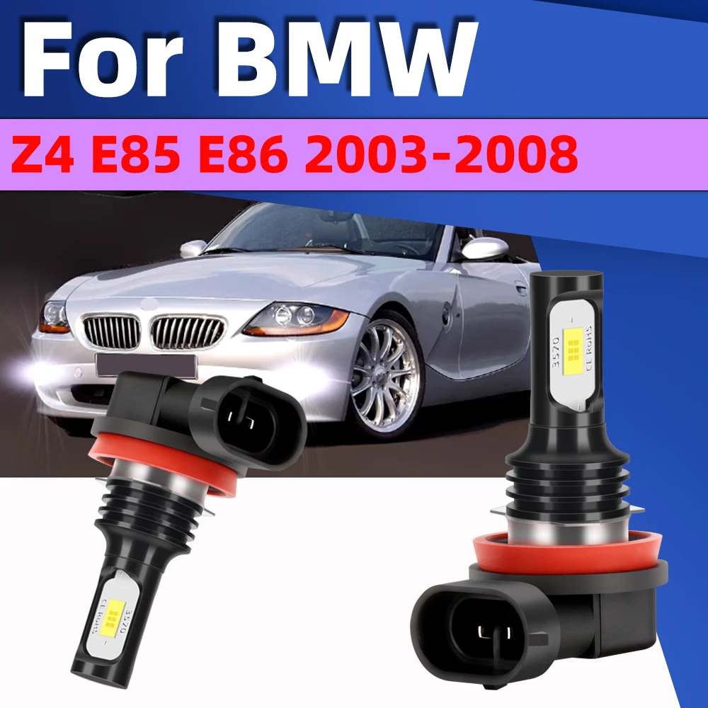 

2Pcs LED Fog Lamp 15000LM Car Bulbs For BMW Z4 E85 E86 2003 2004 2005 2006 2007 2008 Auto Front Fog Lights Canbus White