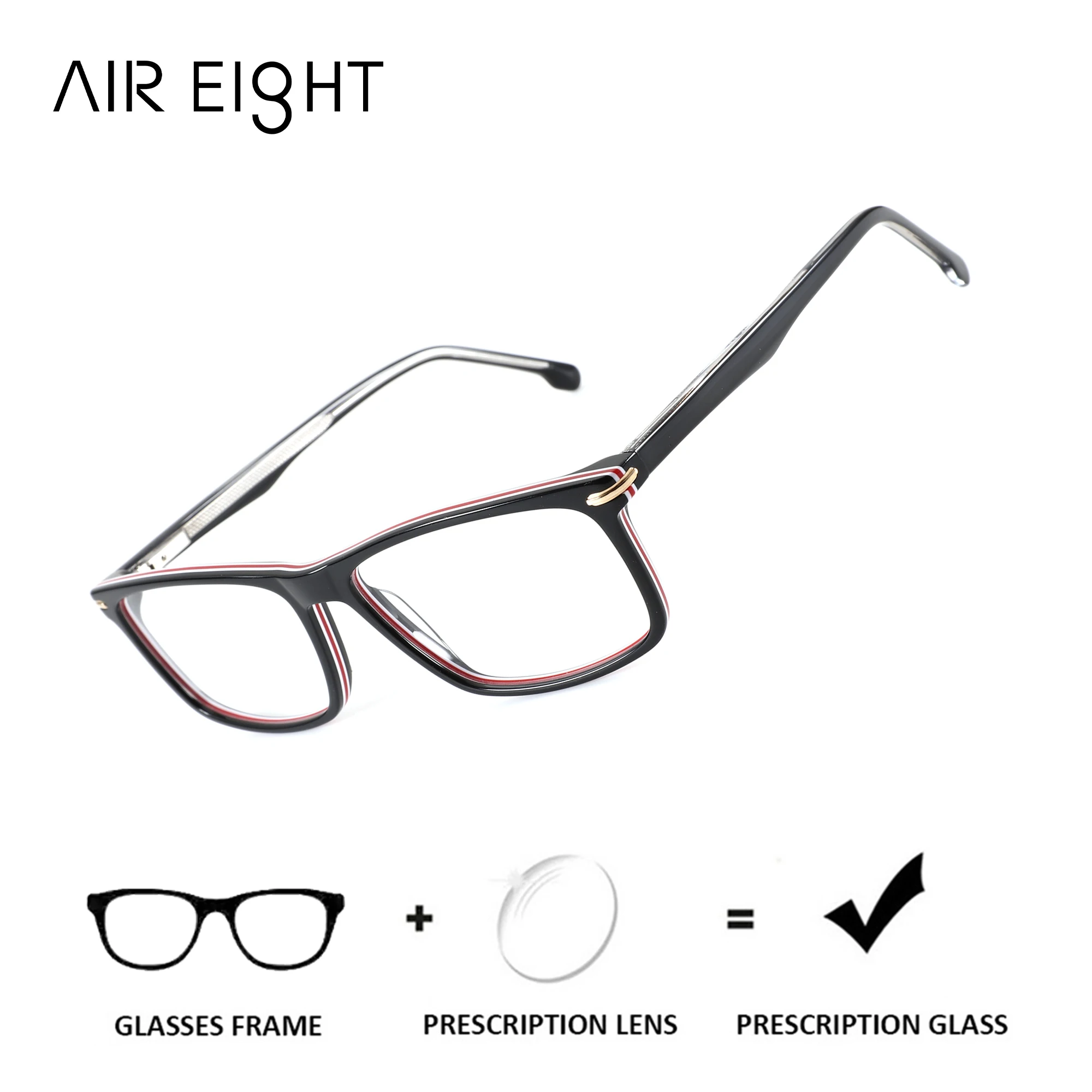 AIREIGHT M Size Acetate Rectangle Prescription Glasses For Men Anti Blue Light Photochromic Multifocal Grade Glasses Near And Fa