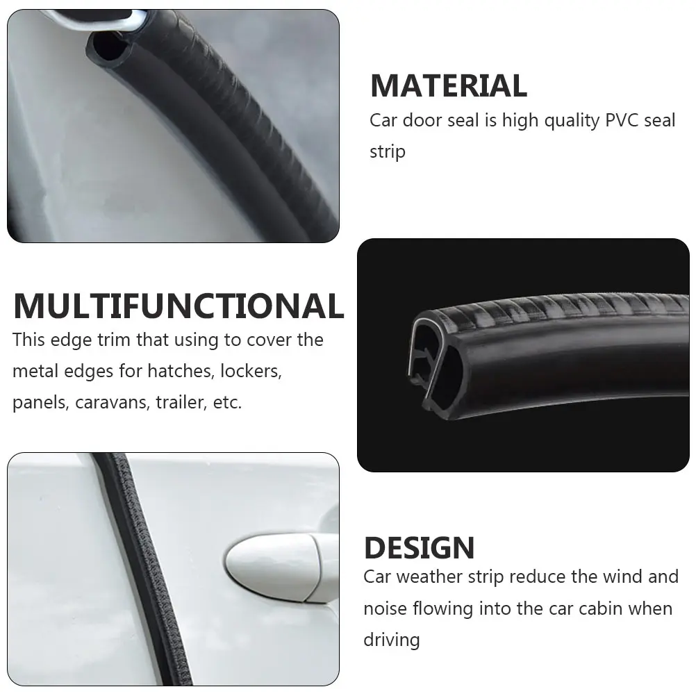 

4 Meters Car Door Seal Strip PVC Trim Protector Scratch Resistant Tape Weatherstrip Sealing Guard Sound Insulation Dust Proof
