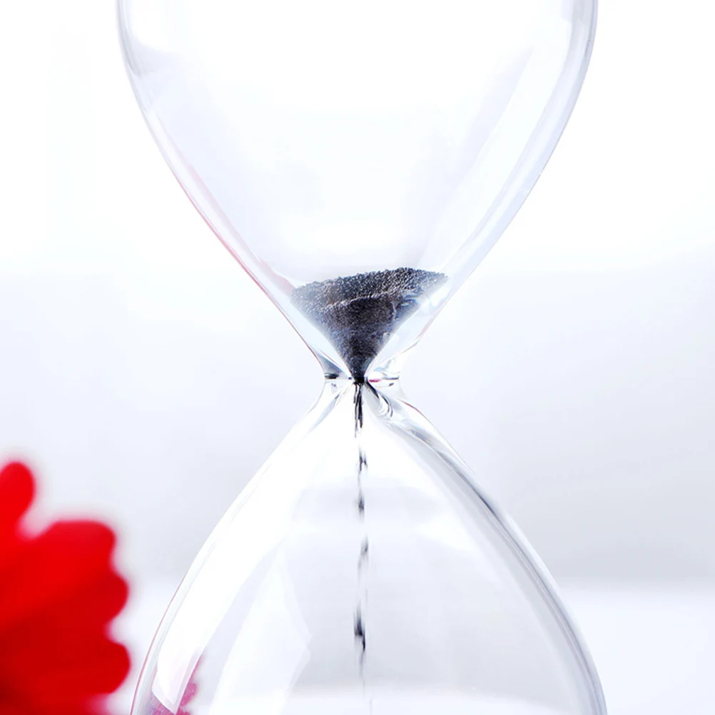 1pc Glass Black Creative Sand Timer Kids Men Women Relaxing Home Office Bedroom Decor nament Desktop Toy