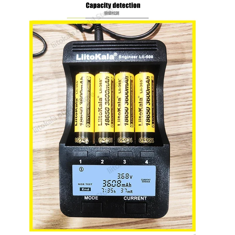 Lii-36S LiitoKala, 40 buah 18650 3600mAh 3.7V baterai Li-Ion isi ulang 20A debit untuk senter mobil lampu LED