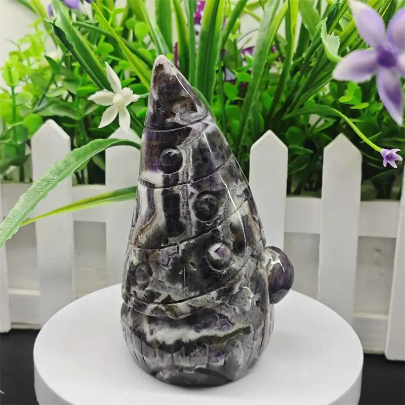 Natural Moss Agate Gnome Carving Statue Crafts Animal Polished Healing Figurine Home Ornament Gift 1PCS