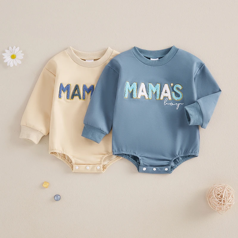 Baby Boys Sweatshirts Rompers New Fashion Infant Toddler Letter Embroidery Long Sleeve Clothes Fall Bodysuits Jumpsuits