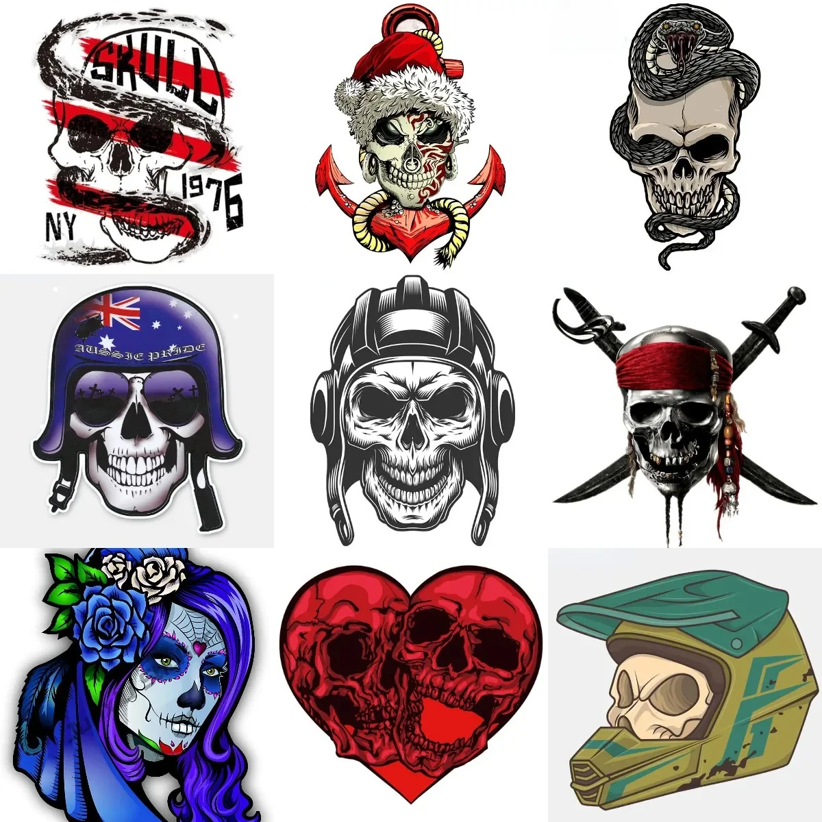 

Creative Skeleton Skull Sticker for Decorate Truck Car Wall Room Camper Laptop Table Helmet Bicycle Fridge Decal Accessories