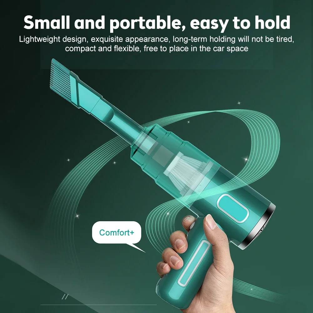 Mini Car Vacuum Cleaner USB Charging Air Duster 29000Pa 120W Handheld Strong Power Auto Vacuum Home Car Dual Use Vacuum Cleaner