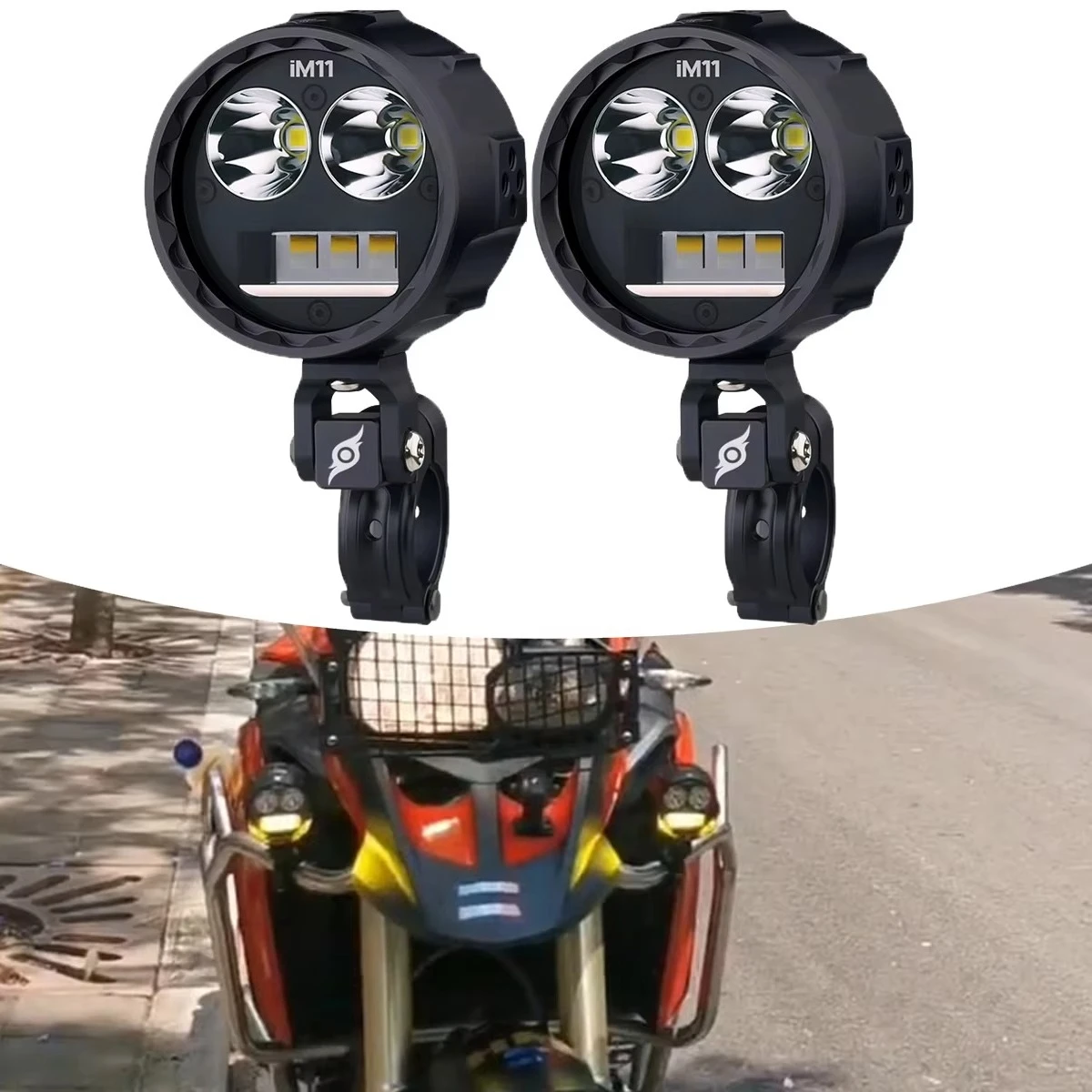 

Ferei High-Lumen LED Motorcycle Auxiliary Spotlight Brightest IPX8 Waterproof Front Driving Light High Beam Focusing 390m Range