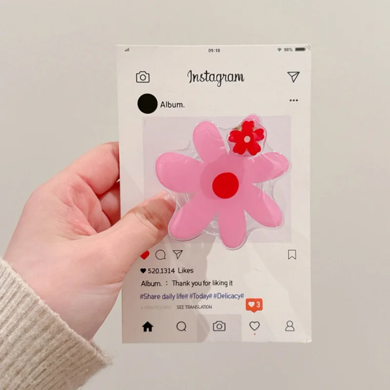 Soporte para teléfono Tok Griptok con agarre giratorio de flores de dibujos animados coreanos para iPhone Samsung soporte Universal para accesorios