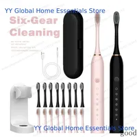 6-Speed Powerful Sonic Electric Toothbrush, USB Rechargeable with 8 Brush Heads for Whitening & Waterproof