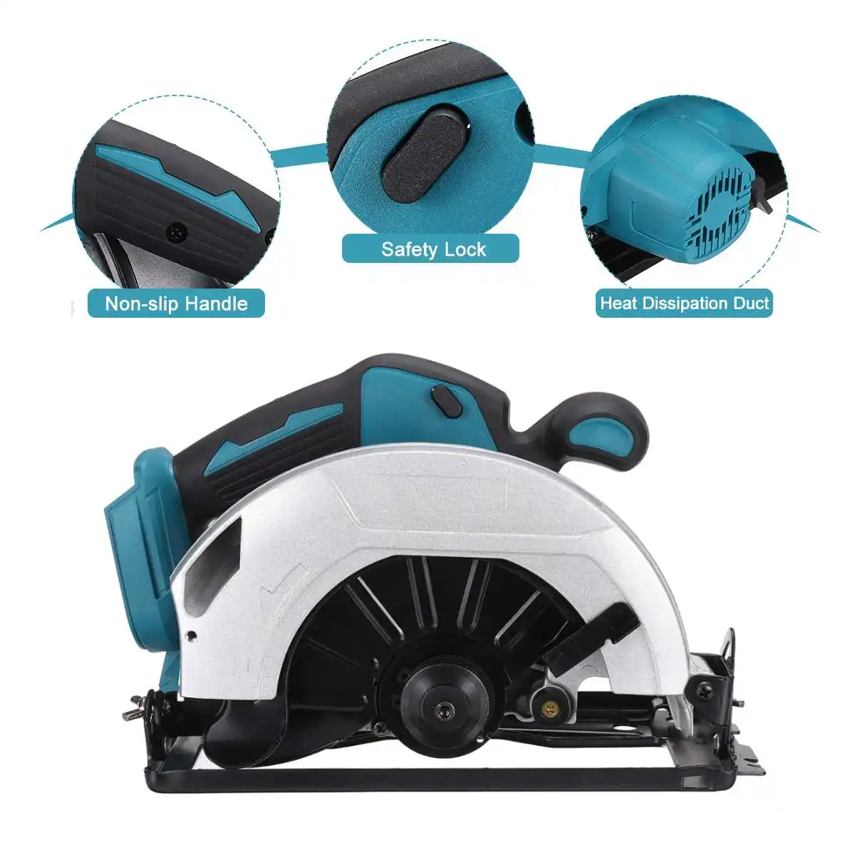 Drillpro 18V  Brushless Circular Saw 0°-45° Adjustable Woodworking Cutting Cordless Electric Saw Machine for Makita 18V Battery