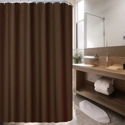 1 pack coffee pattern polyester material shower curtain waterproof cloth bathroom thickeneded mildew-proof partition curtain bathroom water-blocking partition decorative curtain