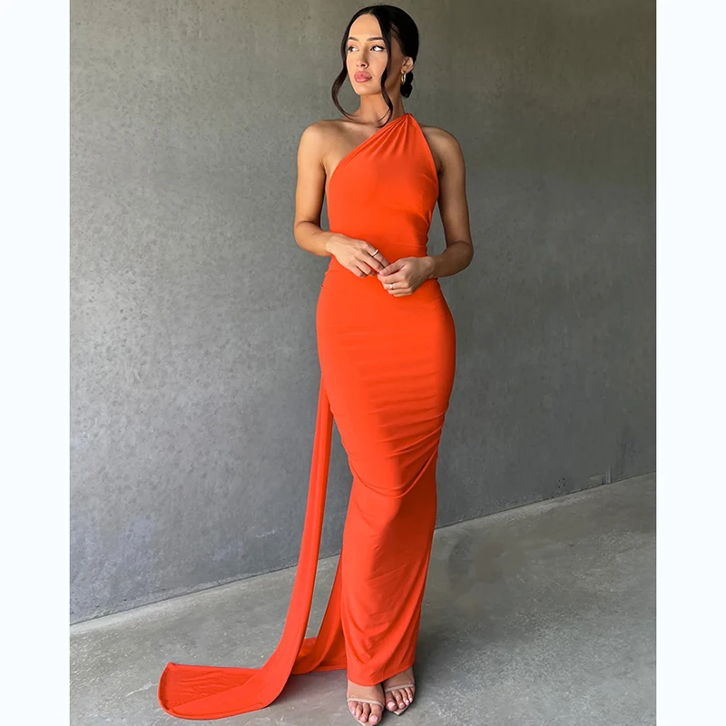 Hugcitar One Shoulder Backless Adjustable Scarf Loop Ruched Sexy Maxi Dress Women Elegant Y2K Streetwear Festival Outfit 278 S4ab87aba8851487ca0049eca6714c745p