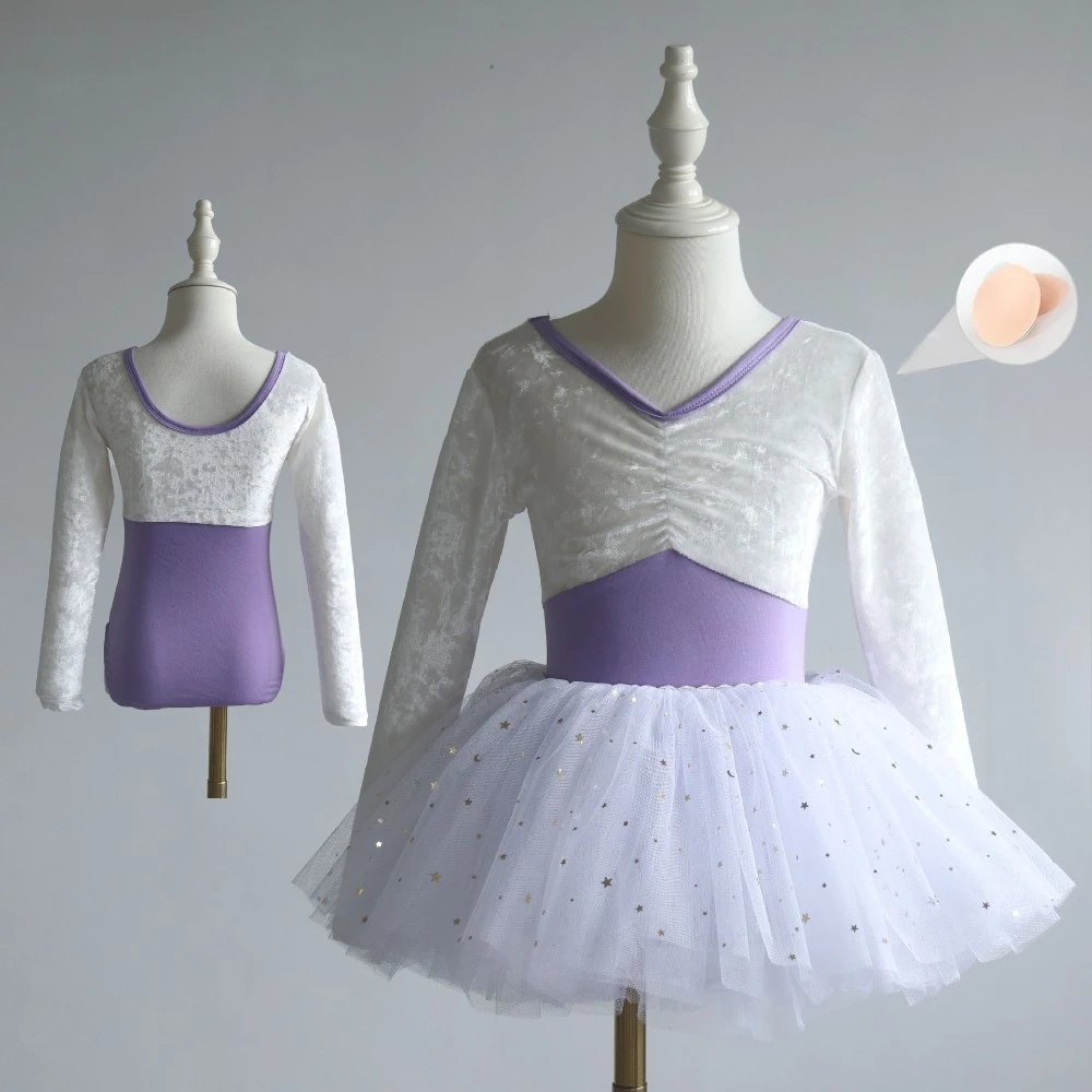 子供ダンスウェア長袖秋冬ダンス衣装ジャンプスーツベルベット練習着練習服練習ユニフォーム