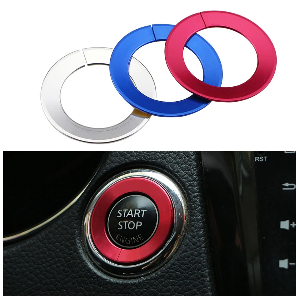 Car Ignition Key Ring Engine Switch Cover Circle Sticker for Nissan X-trail T32 2014-2022 Qashqai J11 2016-2022 Accessories