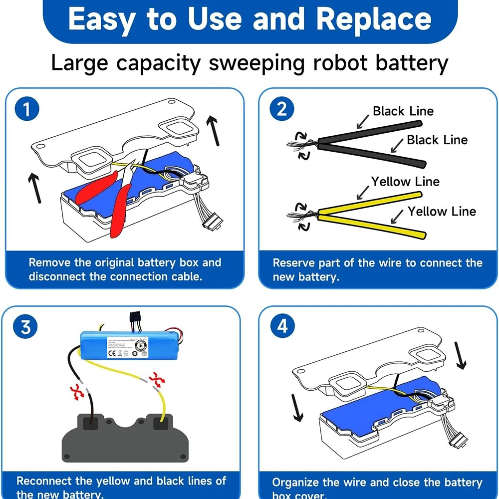 14.4 فولت 12800 مللي أمبير بطارية ليثيوم أيون بديلة ل Conga 4090 4490 4590 4690 3090 3091 3092 جهاز آلي لتنظيف الأتربة
