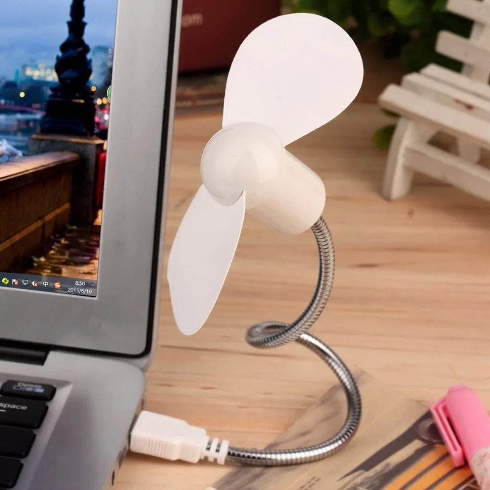 Mini ventilateur de refroidissement USB, flexible, pour ordinateur portable, PC de bureau, portable, faible bruit, faible consommation d'énergie