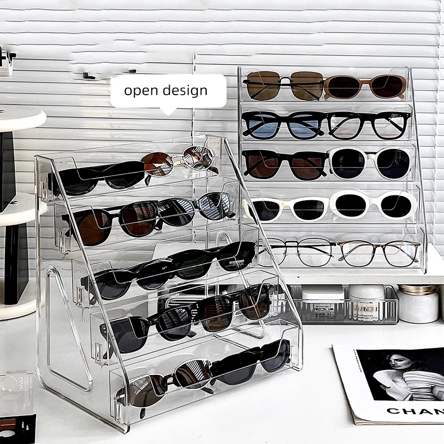 Sunglasses storage box, acrylic ladder bracket, frame, myopia glasses, sunglasses storage ladder rack