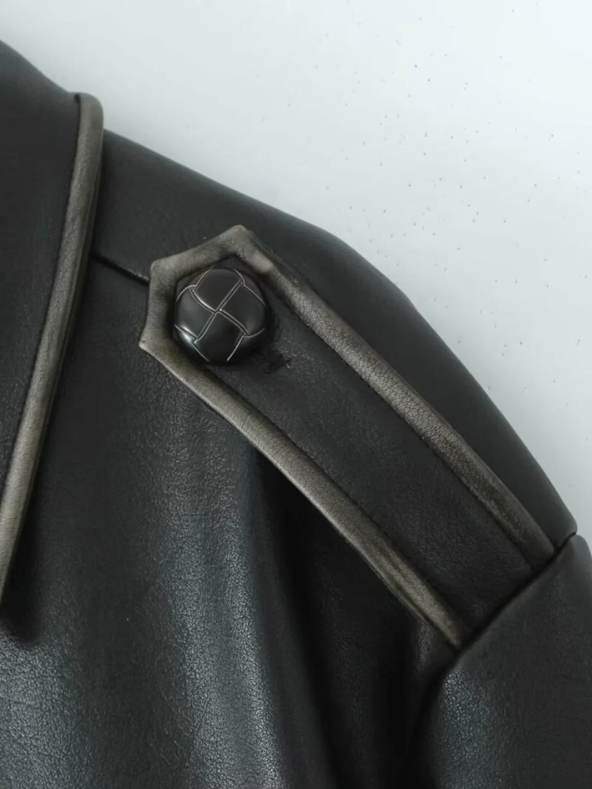 الشمال Sle خمر Waed الجلود Jaet المرأة دراجة نارية بولي Coat معطف الثقيلة الخصر Cinching الأمريكية Sle طويل Sve سستة