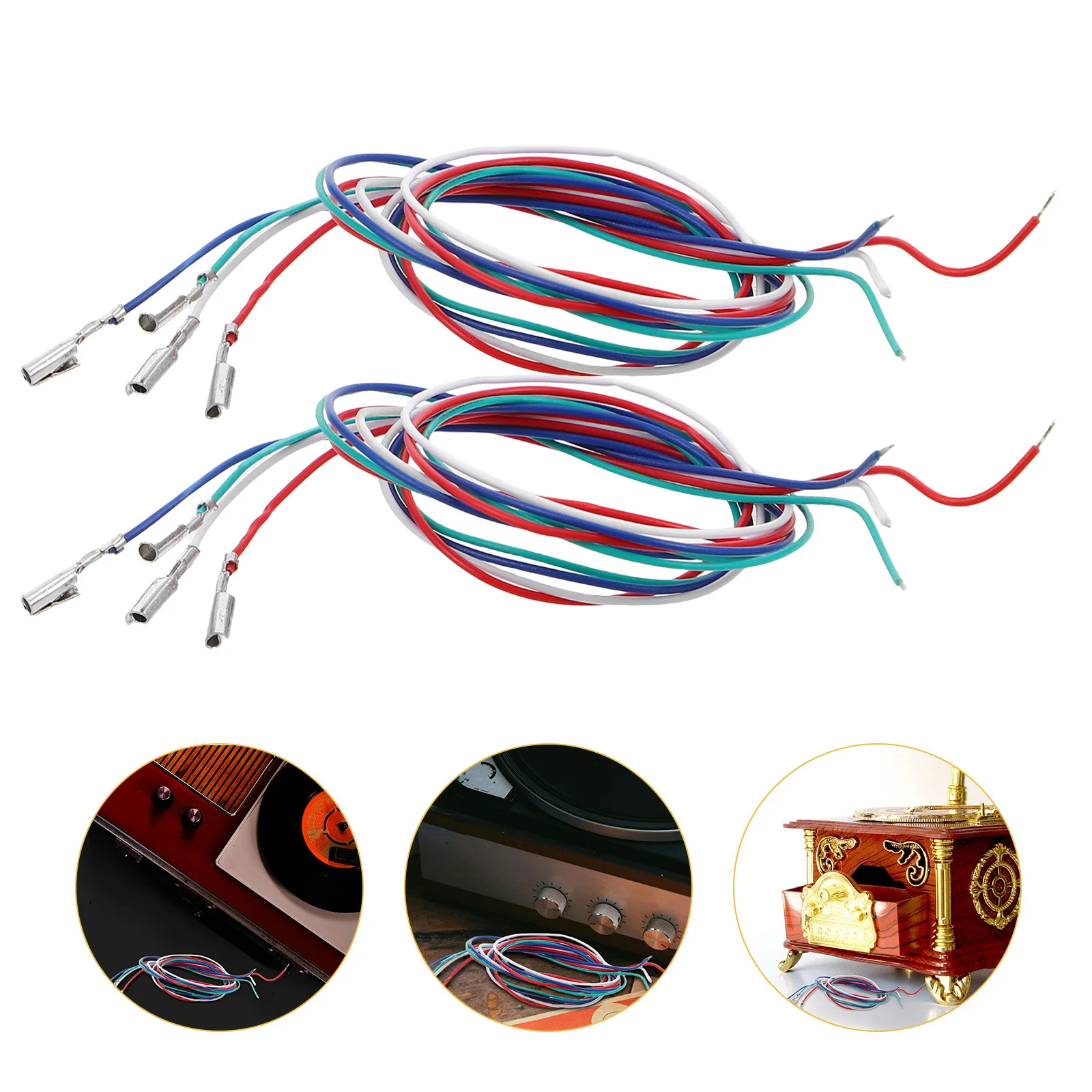 

8Pcs Cartridge Phono Cable Leads Turntable Headshell Replacement Vinyl Player Audio Leads Phonograph Head Wire Set