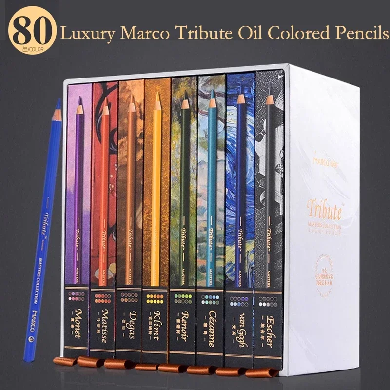 Marco 80 Color Pencils Master Series Art Design Painting Oil-based Pencils Professional Drawing art supplies for artist