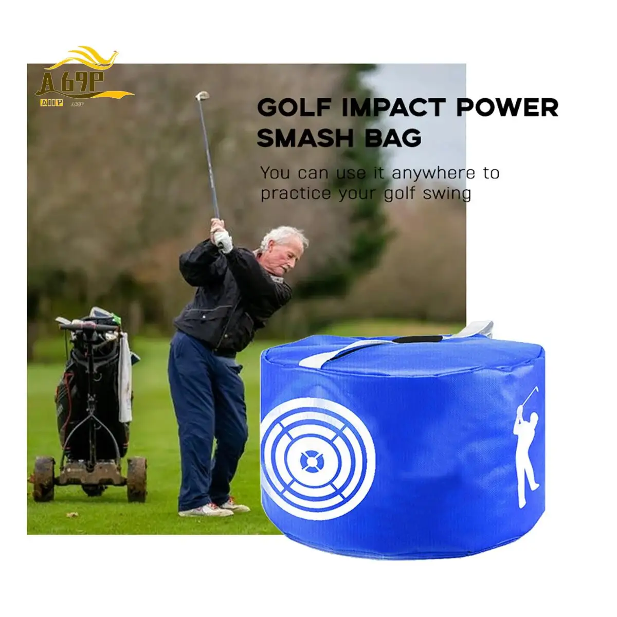 

A69P-Golf Impact Power Smash Bag Hitting Bag Swing Training Aids Impact Swing Trainer Golf Swing Training Bag