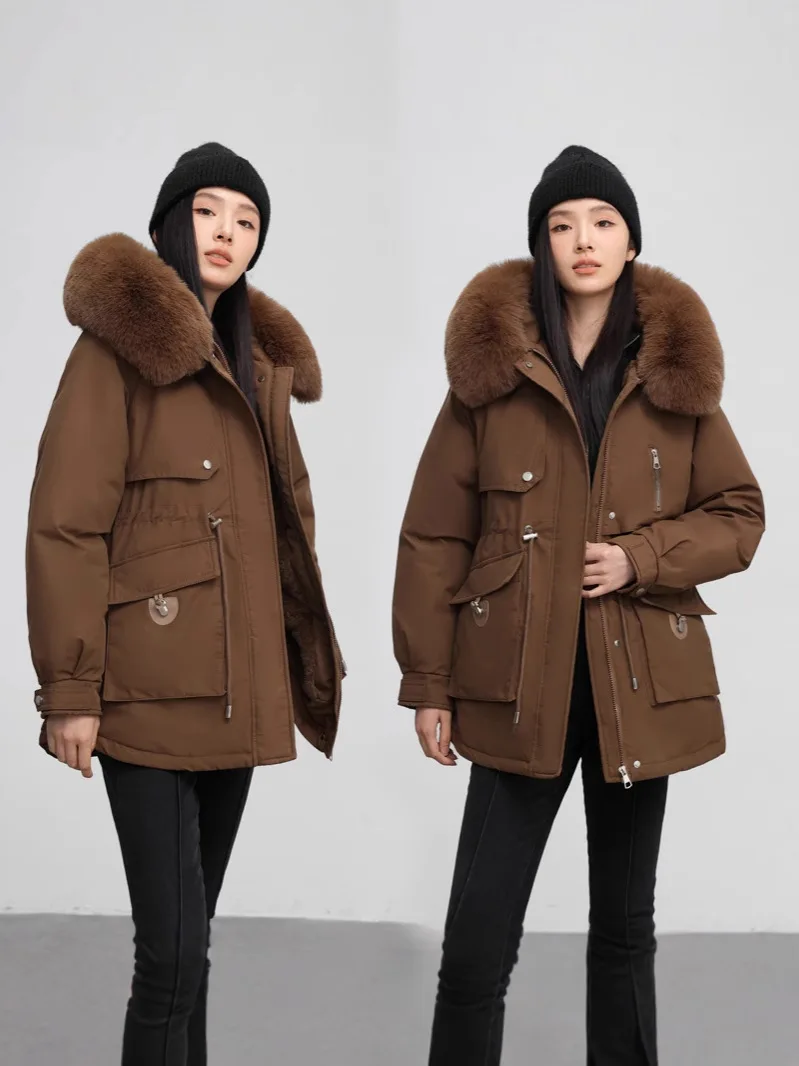 

Parkas Real Womens Autumn Elegant Cozy Cargo Single-Button Fashionable Short-Style Baseball Long-Sleeved Fashion Tops Multicolor