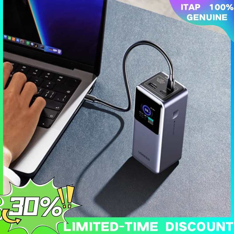 Novo banco de potência pd3.1 de 200w 25000mah com tela colorida tft, carregamento rápido de 100w para laptop e telefone, presente de banco de potência portátil