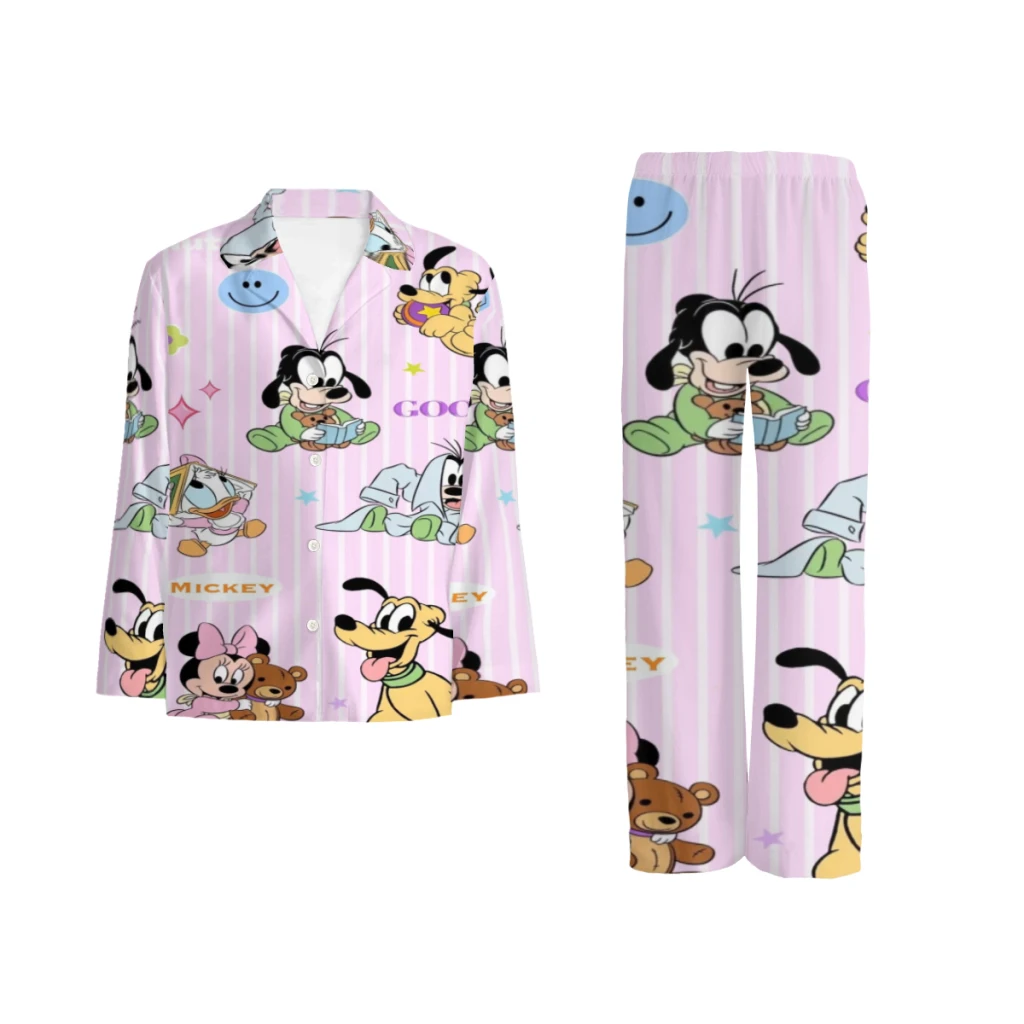 

Disney pajama set with a comfy button-up top and elastic waistband pants for men and women.