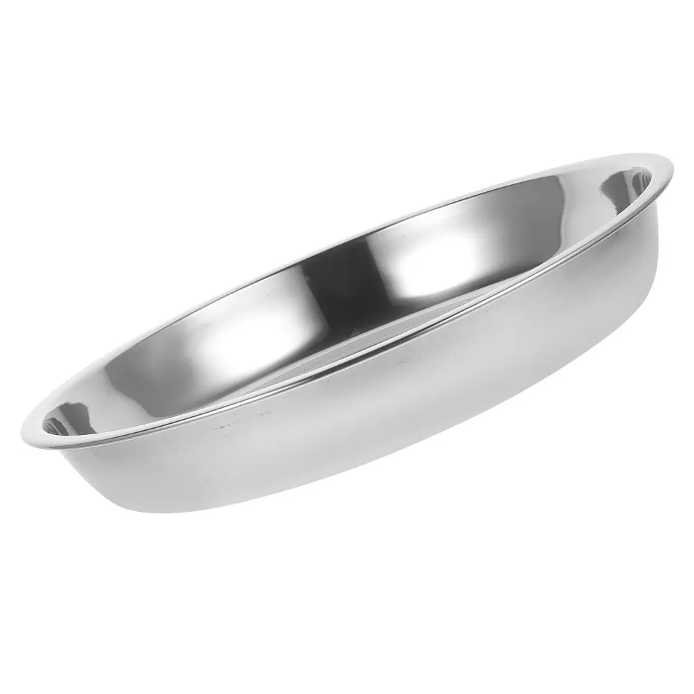 

Stainless Steel Dinner Plate Smooth Polished Kitchen Tray for Camping Gourmet Gathering Side Dish Fruit Container