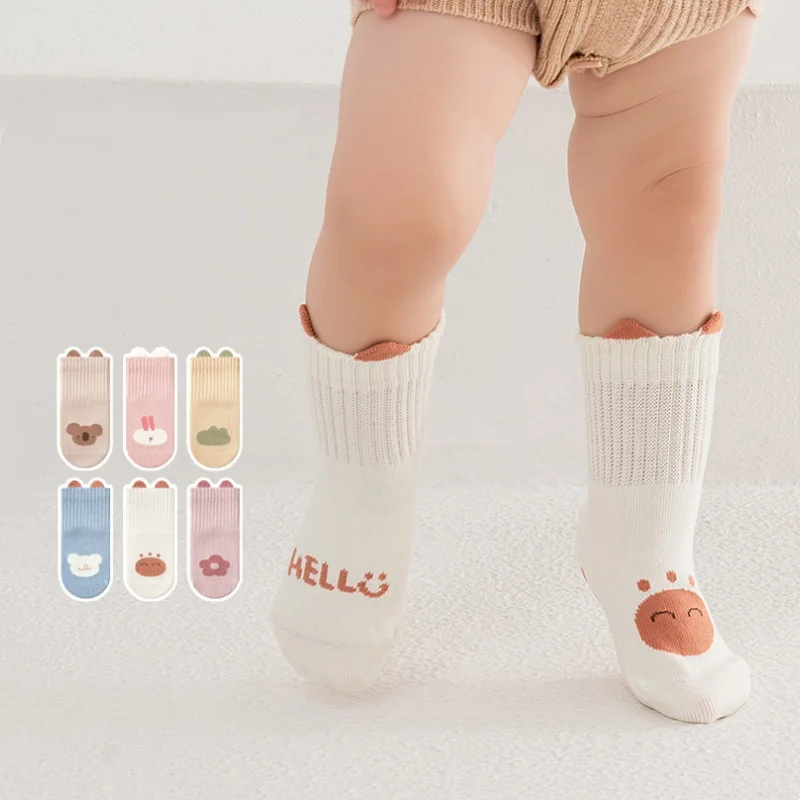 Kid's Floor Socks Baby Toddler Indoor Anti-slip Walking Socks For Boys Girls Spring Autumn Children Cartoon Cotton Sports Socks