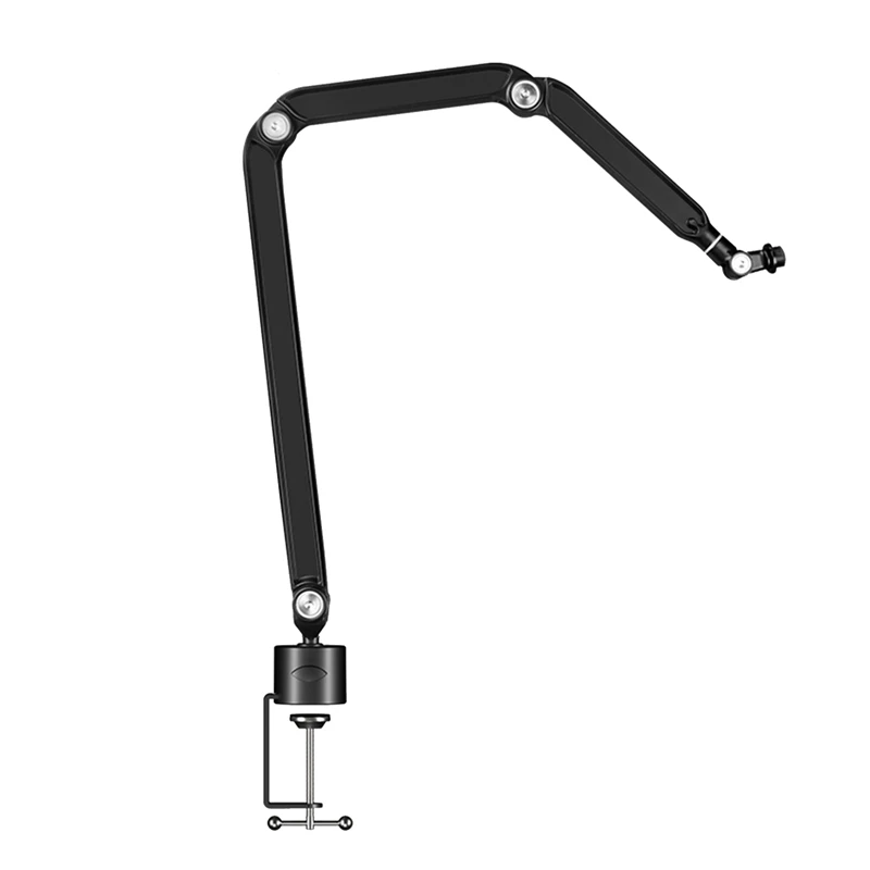 USB Condenser Microphone Boom Arm Stand Suspension Boom Scissor Arm Mount Black 1Set