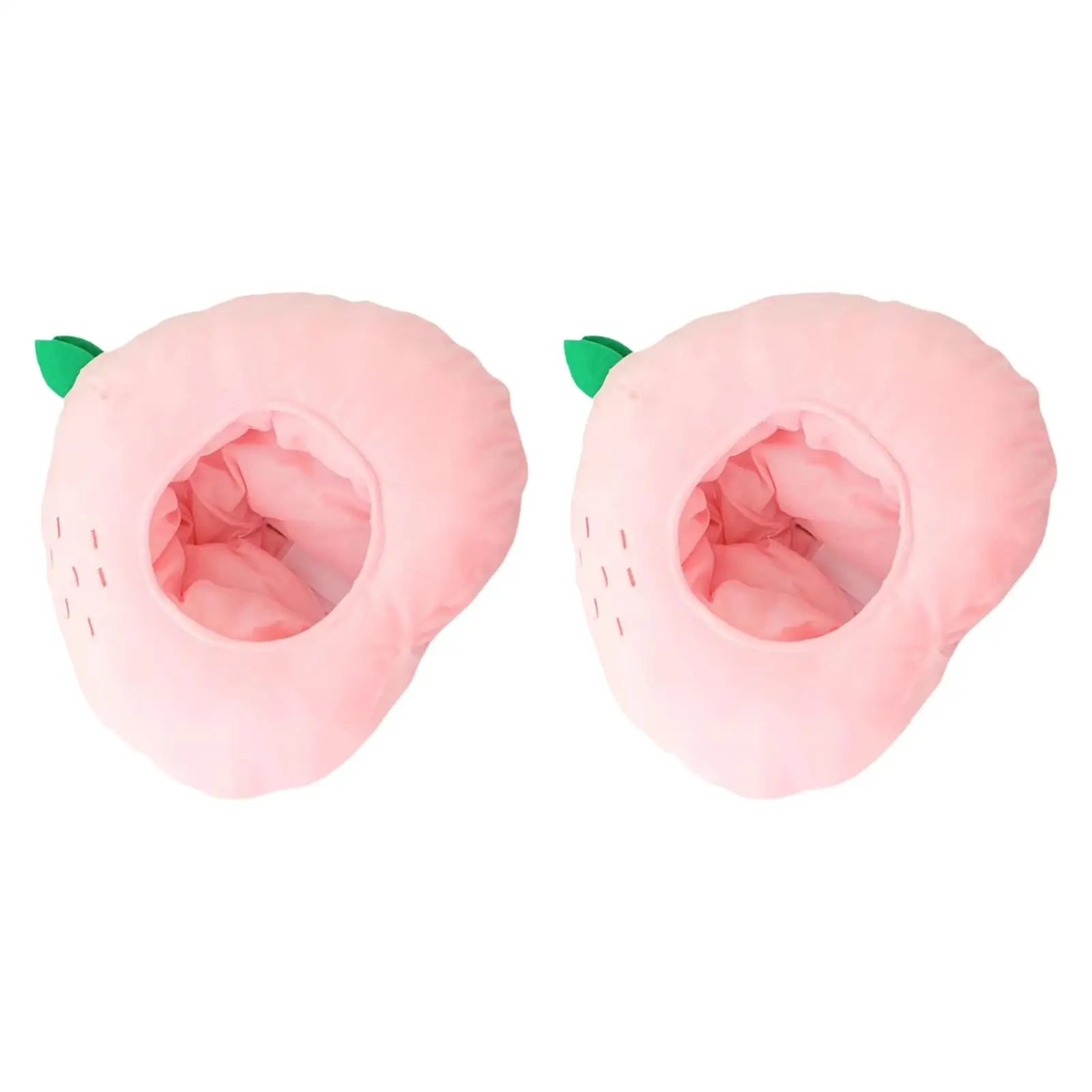 

2Pcs Plush Fruit Hat Photo Prop Cartoon Clothing Peach Plush Hat Women Headwear for Holiday Carnival Birthday Pretend Play Party